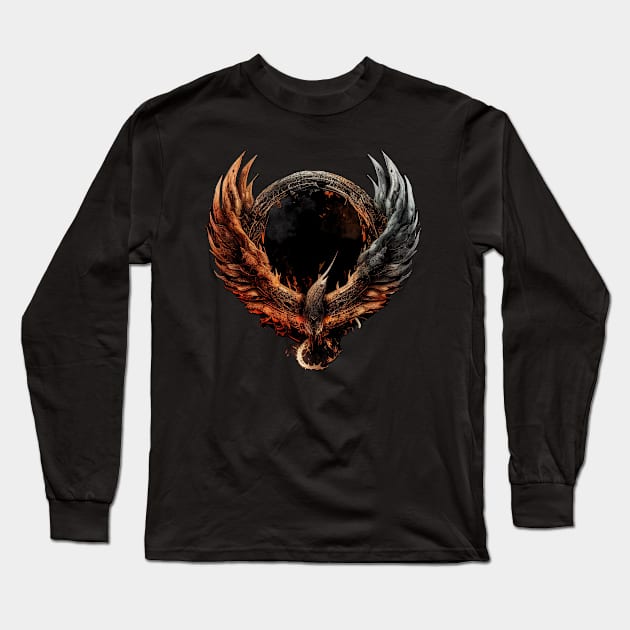 Ouroboros with Wings Long Sleeve T-Shirt by Spaksu